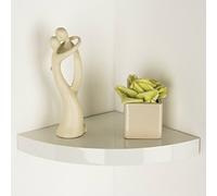 Optimal Products HUDSON HIGH GLOSS FLOATING SHELVES SHELF SHELVES DISPLAY UNIT WALL MOUNTED STORAGE (WHITE HIGH GLOSS, CORNER SHELF 295x295x38MM)