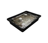 Optimal Products Large Oven Rack & Grill Soaking Cleaning Tray Industrial Grade Polypropylene 55 x 40 cm UK (Black)