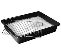 Optimal Products Large Oven Rack & Grill Soaking Cleaning Tray Industrial Grade Polypropylene 55 x 40 cm UK (Black)