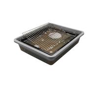 Optimal Products Large Oven Rack & Grill Soaking Cleaning Tray Industrial Grade Polypropylene 55 x 40 cm UK (Silver)