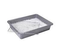 Optimal Products Large Oven Rack & Grill Soaking Cleaning Tray Industrial Grade Polypropylene 55 x 40 cm, Silver