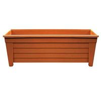 Optimal Products Long Trough 55cm Plant Pot Plastic Planter Indoor Home Outdoor Garden Window Herb Flower Box (1 Trough, Terracotta)
