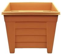 Optimal Products Long Trough/Oval/Square Plant Pot Plastic Planter Indoor Home Outdoor Garden Window Herb Flower Box (1, 27cm Square Planter Terracotta)