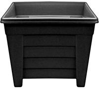 Optimal Products Long Trough/Oval/Square Plant Pot Plastic Planter Indoor Home Outdoor Garden Window Herb Flower Box (38cm Square Planter Ebony, 1)