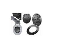 OPTIMAL PRODUCTS Mdf Printed Water Drop Design Soft Slow Close Toilet Seat Novelty Design Stainless Steel Hinges Uk