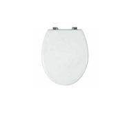 Optimal Products MDF Toilet Seat Novelty Design Stainless Steel Hinges All Printed Loo Seats All Printed ON 3 Sides (Plain White Design)