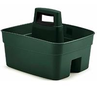 Optimal Products Plastic Garden Kitchen Caddy Tool Organiser Storage Holder With Handle Green UK