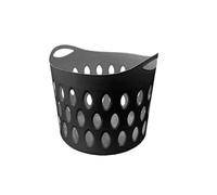 Optimal Products Plastic Laundry 26L & 50L Basket Home Clothes Washing Large Flexible Basket Small & Tall UK (Black Small)