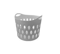 Optimal Products Plastic Laundry 26L & 50L Basket Home Clothes Washing Large Flexible Basket Small & Tall UK (Grey Small)