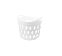 Optimal Products Plastic Laundry 26L & 50L Basket Home Clothes Washing Large Flexible Basket Small & Tall UK (White Small)