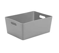Optimal Products PLASTIC QUALITY HANDY STUDIO BASKET WITH HANDLE STORAGE TIDY ORGANIZER BASKETS UK (35x26x15 cm, Grey 5 Basket)