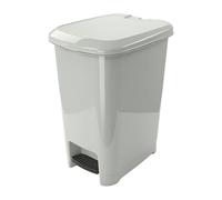 Optimal Products Plastic Square10,25 & 40L White & Grey Pedal Lid Bin Waste Garbage Indoor Outdoor Garden Kitchen Recycling DustBin (Light Grey, 10L)