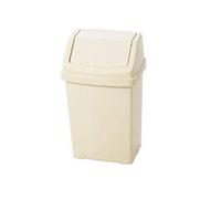 Optimal Products Plastic Swing Bin 50 15 25 8 Litre Home/Office/Kitchen Rubbish Waste Dustbin Trash Swing Lid Bin (Cream/Calico, 8l Litre)