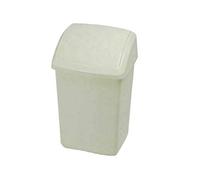 Optimal Products Plastic Swing Bins Home Garage Swing Top Rubbish Waste Bin Office Bedroom Kitchen Paper Dustbin Trash Bin Swing Lid Garden Recycle Bins (Cream, 30l Litre)