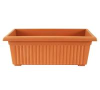 Optimal Products Plastic Trough Plant Pot Long Plastic Planter Outdoor Garden Herb Flower Box UK (70cm Trough Terracotta, 1)