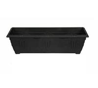 Optimal Products Plastic Window Planter Plant Pot Outdoor Garden Herb Flower Growbag Tray Broad Base Box Water Barrel (60 cm Black)
