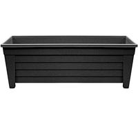 Optimal Products Plastic Window Planter Plant Pot Outdoor Garden Herb Flower Growbag Tray Broad Base Box Water Barrel (55cm Through Ash)