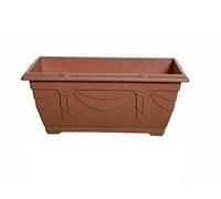 Optimal Products Plastic Window Planter Plant Pot Outdoor Garden Herb Flower Growbag Tray Broad Base Box Water Barrel (40cm Terracotta)