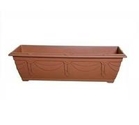 Optimal Products Plastic Window Planter Plant Pot Outdoor Garden Herb Flower Growbag Tray Broad Base Box Water Barrel (60 cm Terracotta)