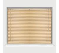 Optimal Products PVC Window Venetian Blinds Strong Trimmable Easy Fit Child Safe Home Office Blind Black Cream White Silver Teak And Natural (Natural, 120 x 213 cm)