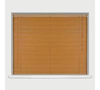 Optimal Products PVC Window Venetian Blinds Strong Trimmable Easy Fit Child Safe Home Office Blind Black Cream White Silver Teak And Natural (Teak, 105 x 150 cm)