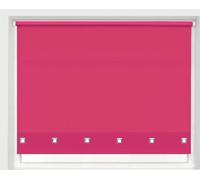Optimal Products Roller Blinds Easy Fit Trimable Home Office Window Square Eyelet Fabric Blind 160cm Drop (Pink/Fuchsia, 90 x 160 cm)
