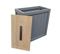 Optimal Products Shaker Slimline Wooden Multipurpose Bathroom Storage Unit Caddy (Grey With Natural Lid)