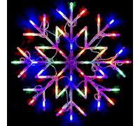 Optimal Products Snowflake Star Window Hanging Wall Light Christmas Silhouette Xmas Lights 50 LED Indoor Outdoor UK (Multicolor)