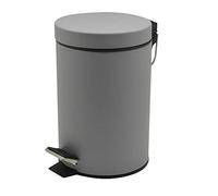 Optimal Products Stainless Steel Pedal Bin For Kitchen Bathroom Toilet Home Office Rubbish Paper Basket Tray Toilet Brush (Grey, 3 Litre Pedal Bin)