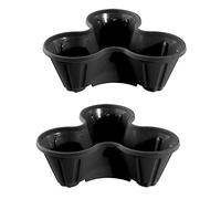Optimal Products Strawberry Planter Stacking Stackable Garden Plastic Flower Growbag Plant Pot UK (Ebony, 2)