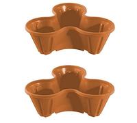 Optimal Products Strawberry Planter Stacking Stackable Garden Plastic Flower Growbag Plant Pot UK (Terracotta, 2)