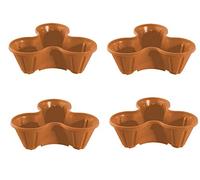 Optimal Products Strawberry Planter Stacking Stackable Garden Plastic Flower Growbag Plant Pot UK (Terracotta, 4)