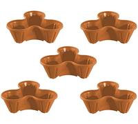 Optimal Products Strawberry Planter Stacking Stackable Garden Plastic Flower Growbag Plant Pot UK (Terracotta, 5)