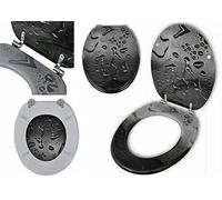 Optimal Products Toilet Seat Novelty Design Stainless Steel Hinges All Printed Loo Seats Soft Close / Slow Close (Water Drop Design), 47 x 37.7 cm