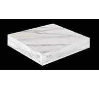 Optimal Products WHITE MARBLE GLOSS FLOATING SHELF SHELVES DISPLAY UNIT WALL MOUNTED BOOKCASE (Small 23.5 X 23.5 Cm)