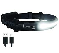 OPTIMAL VENTURES LITEBAND ACTIV Rechargeable LED Headlamp, 520 Lumens, 210° Wide Beam, Lightweight No-Bounce Fit, IPX4 Weather Resistant, Black