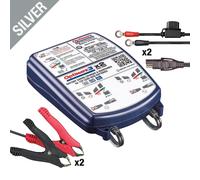 Tecmate Optimate 3 12v 0.8a 2 Charging Banks Tm450 Charger Clear