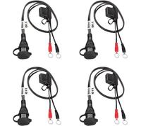 Optimate 5/16" Eyelet SAE Battery Connection Leads Pack Of 4 Ring O-11X4
