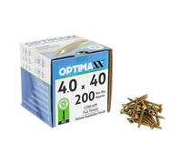Optimaxx C288-420 Woodscrews - 4.0 x 40 - Box of 200 - Double Reinforced Collar - Razor Sharp Saw-Tooth Formation,Blue