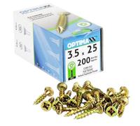 Optimaxx Optmaxx Premium Woodscrews 3.5 X 25mm Pozi Wood Fixings