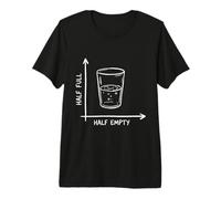 Optimist Pessimist Glass Half Full Empty Math Graph Funny Premium T-Shirt