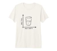 Optimist Pessimist Glass Half Full Empty Math Physics Funny Premium T-Shirt