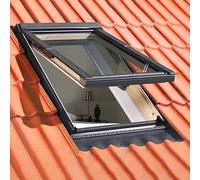 Optimized Listing Title: Premium Tempered Glass Roof Window & Skylight - Flush Mount Manual Venting Sloped/Flat Roof Design 0-80° Opening Daylighting Door (85x100cm/33.5x39.4in)
