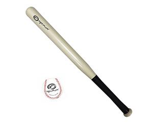 Optimum 28” Ailanthus Wooden Baseball Bat & Baseballs Ball. Ideal for beginners or family fun on the Beach, Park &, Garden.