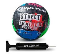 Optimum All-Weather Street Netball with Pump for Training & Matches | Built with a super-grip & hard-wearing, scuff-resistant texture for play on all surfaces. Available in sizes Mini, 4 and 5.