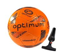 Optimum Classico All-Weather Football Ball - Stylish, Soft-Touch PVC, Even Pressure, Ideal for Training & Matches, Suitable for All Grounds - ORANGE - SIZE 3 - With Pump