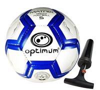 Optimum Football Ball Size 5 - Matrix All-Weather Training & Match Soccer Ball, Soft-Touch Durable PVC, Even Pressure, UV-Resistant, Ideal for Grass, Astro Turf & Hard Grounds - with Pump
