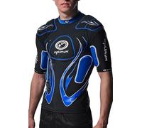 Optimum Inferno Rugby Shoulder Pads - Rugby Approved Protective Top for Adults & Kids, Lightweight EVA Padding, Unisex Fit, Breathable Lycra Construction - Black/Blue, Small