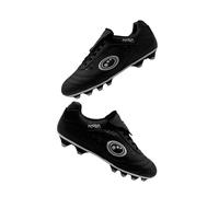 Optimum Junior Silver Razor Lace Up Football Boots - Moulded Stud Outsole, Durable Performance Cleats for Stability & Comfort -Black, Size 3
