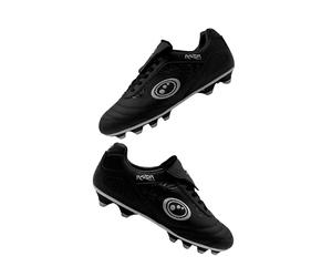 Optimum Junior Silver Razor Lace Up Football Boots - Moulded Stud Outsole, Durable Performance Cleats for Stability & Comfort - Black, Size 4